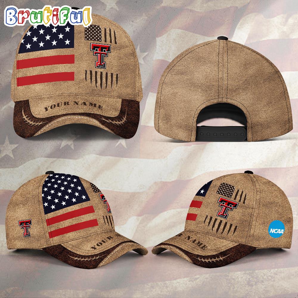 NCAA Texas Tech Red Raiders Sport Team Pesonalized American Flag Baseball Cap