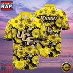 NCAA Ucf Knights Flower Button Up Hawaiian Shirt 3D Shirt