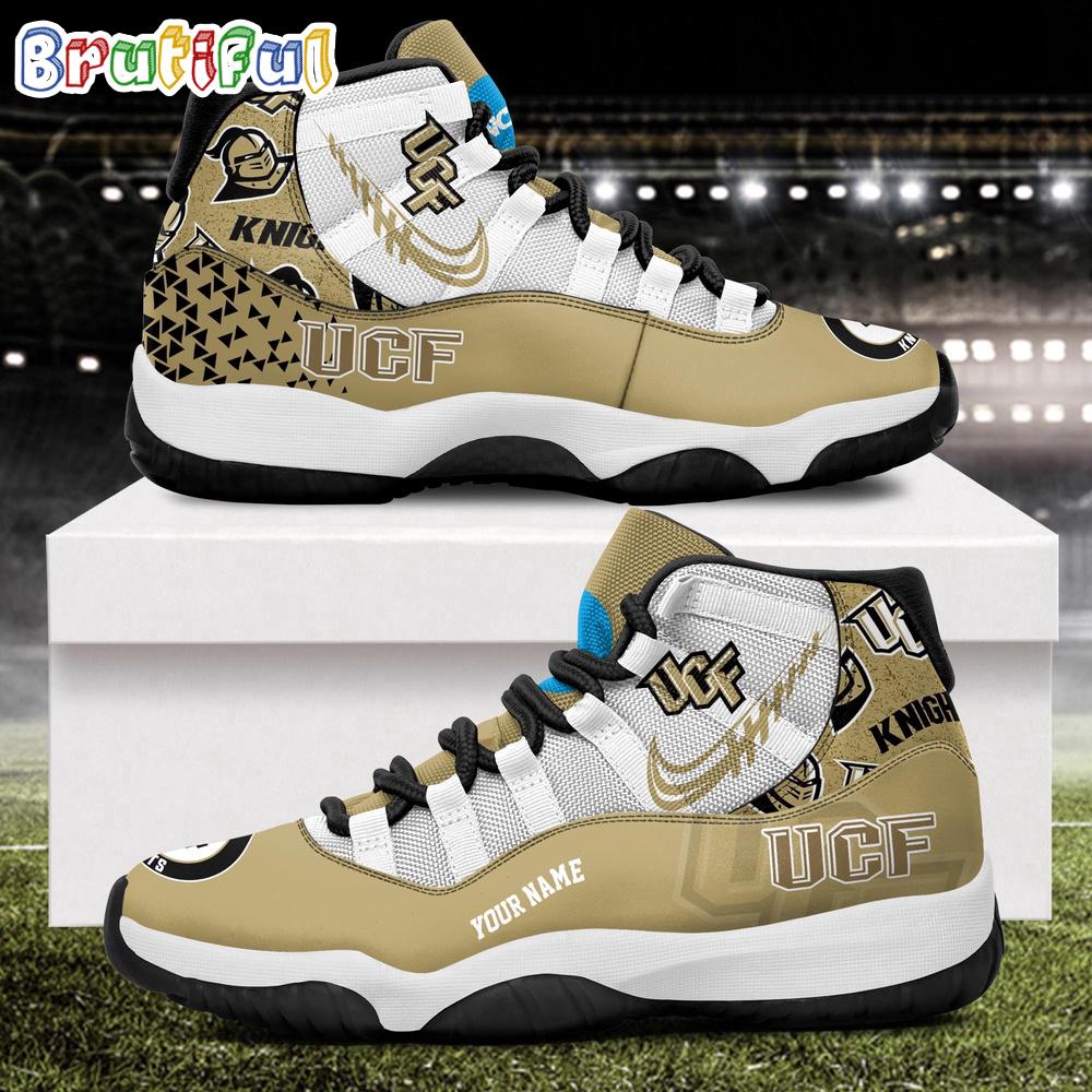 NCAA UCF Knights Sport Logo Team Personalized Air Jordan 11 Shoes