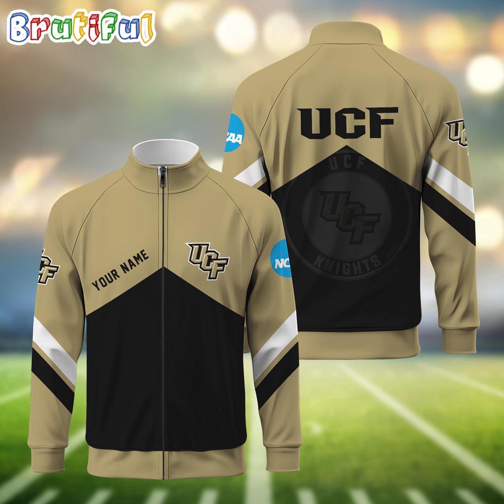 NCAA UCF Knights Sport Logo Team Personalized Standing Neck Zipper Jacket