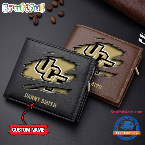 NCAA UCF Knights Sporty Custom Men’s Leather Wallet
