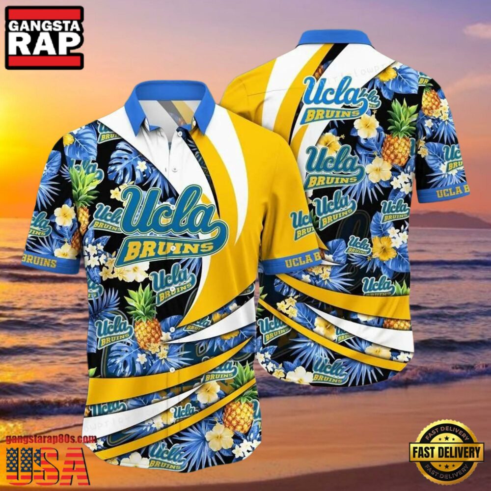 NCAA Ucla Bruins Flower Hawaiian Shirt Outfit 3D Shirt, Ucla Bruins Holiday Gifts