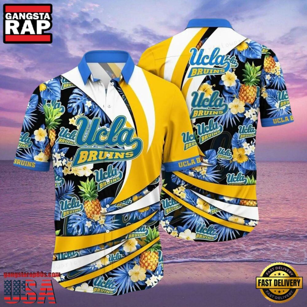 NCAA Ucla Bruins Flower Hawaiian Shirt Outfit 3D Shirt, Ucla Bruins Holiday Gifts