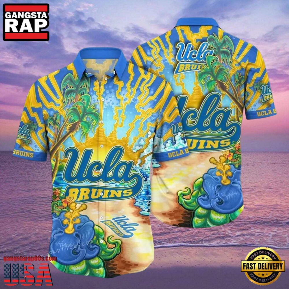 NCAA Ucla Bruins Flower Hawaiian Shirt Outfit 3D Shirt, Unique Ucla Bruins Gifts