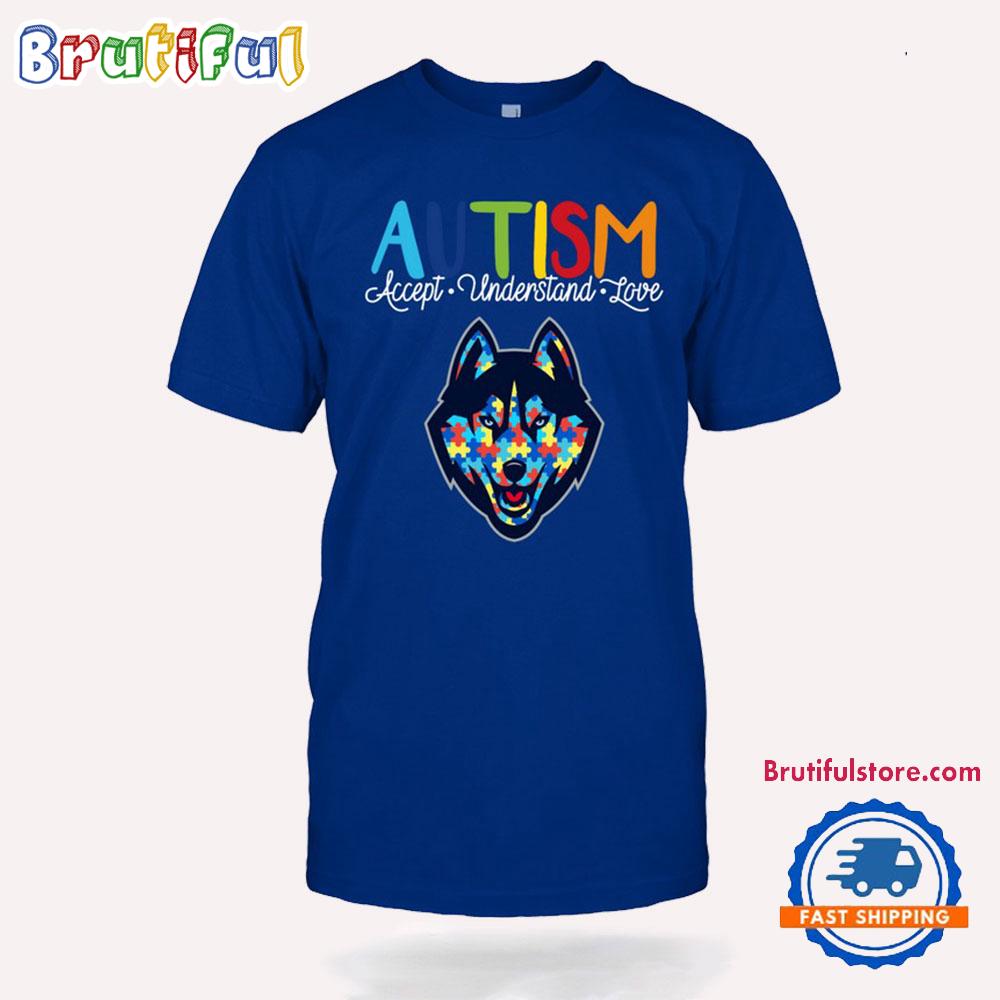 NCAA UConn Huskies Autism Accept Understand Love T-Shirt