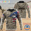 NCAA UConn Huskies Military Veterans Camouflage Hoodie