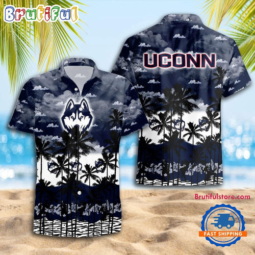 NCAA UConn Huskies Palm Tree Hawaiian Shirt