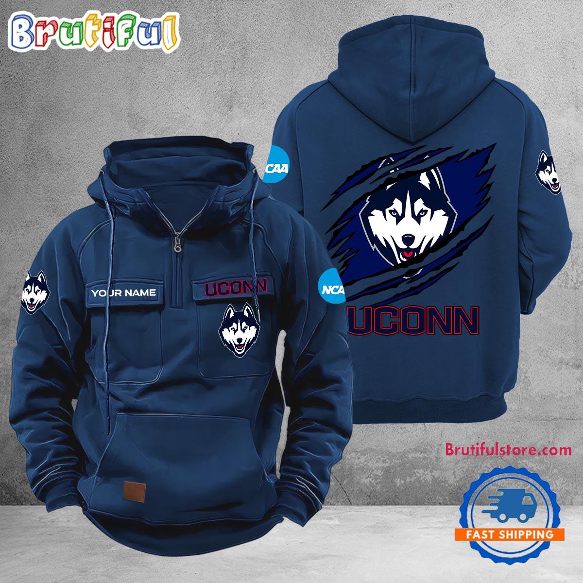 NCAA Uconn Huskies Sport Team Design Logo Name Cargo Hoodie