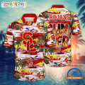 NCAA USC Trojans Flower Design Summer Beach Aloha Hawaiian Shirt