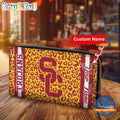 NCAA USC Trojans Leopard Women’s Zip Around Wallet, Sporty Women’s Wallet