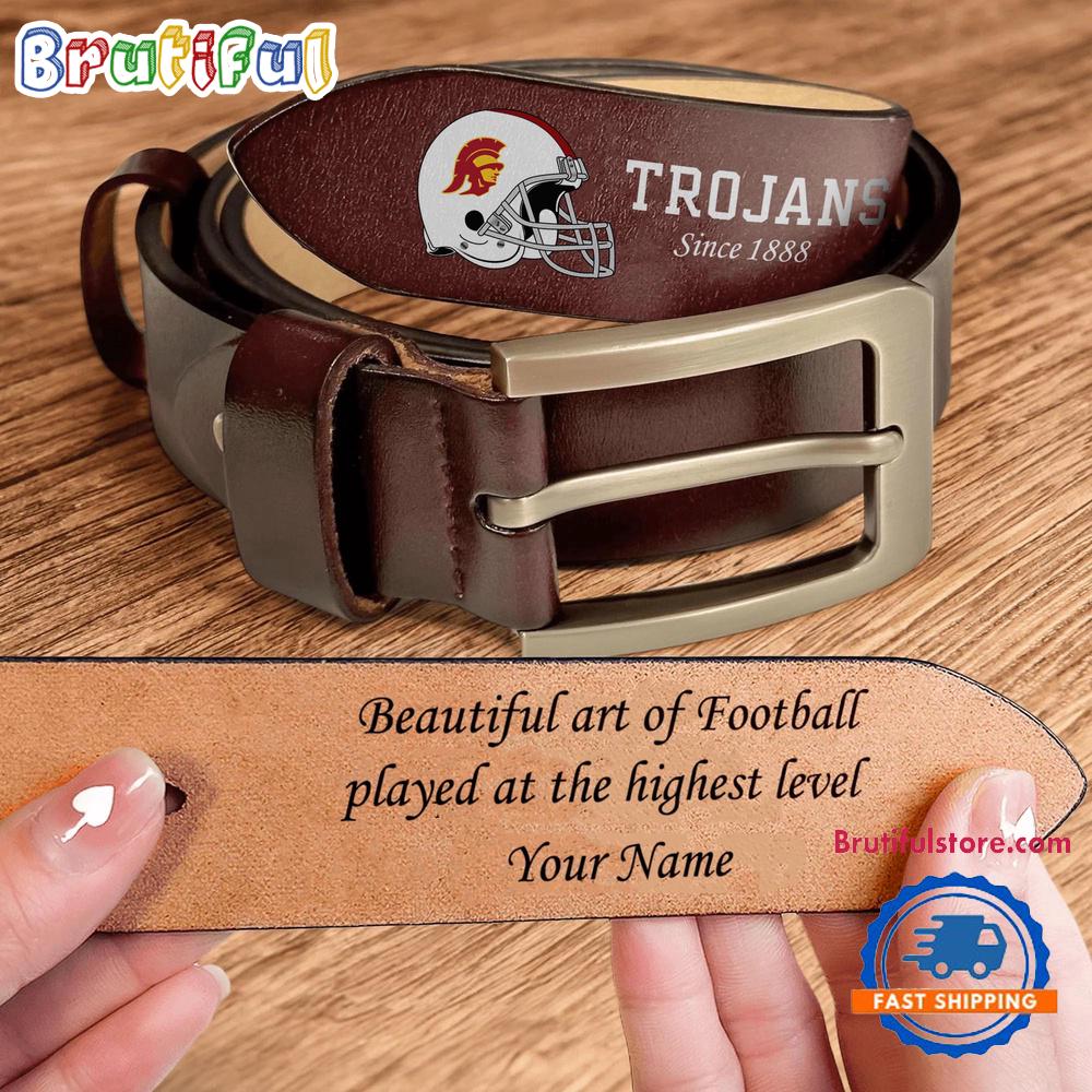 NCAA USC Trojans Sport Logo Helmets Men’s Leather Belt