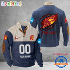 NCAA USC Trojans Sport Team Custom Name And Number Buttoned Collar Sweatshirt