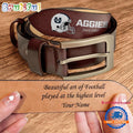 NCAA Utah State Aggies Sport Logo Helmets Men’s Leather Belt