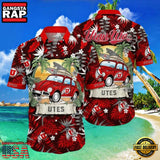 NCAA Utah Utes Flower Hawaiian Shirt 3D Shirt, Utah Utes Football Christmas Gifts