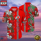 NCAA Utah Utes Flower Hawaiian Shirt 3D Shirt, Utah Utes Football Gifts