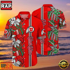 NCAA Utah Utes Flower Hawaiian Shirt 3D Shirt, Utah Utes Football Gifts