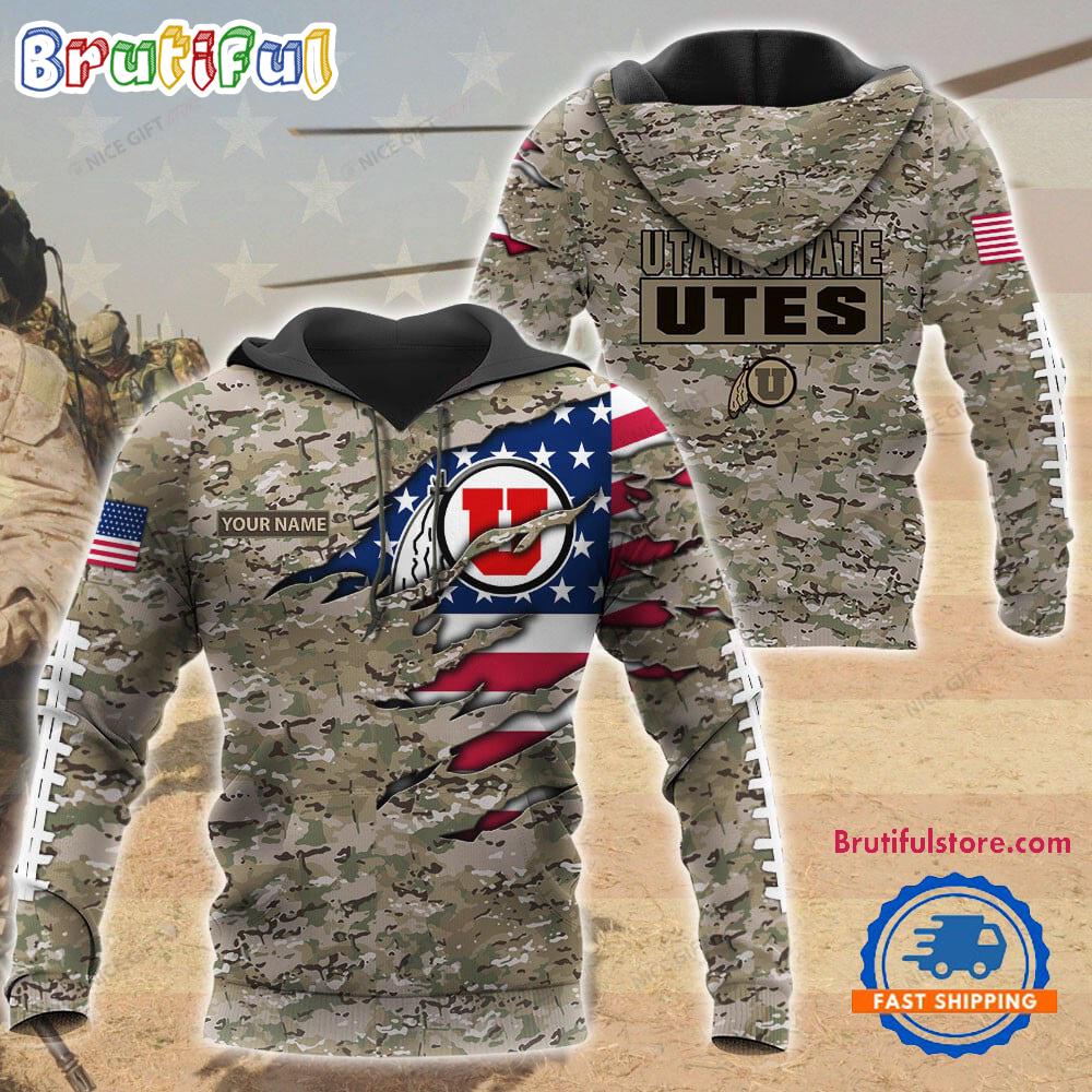 NCAA Utah Utes Military Veterans Camouflage Hoodie