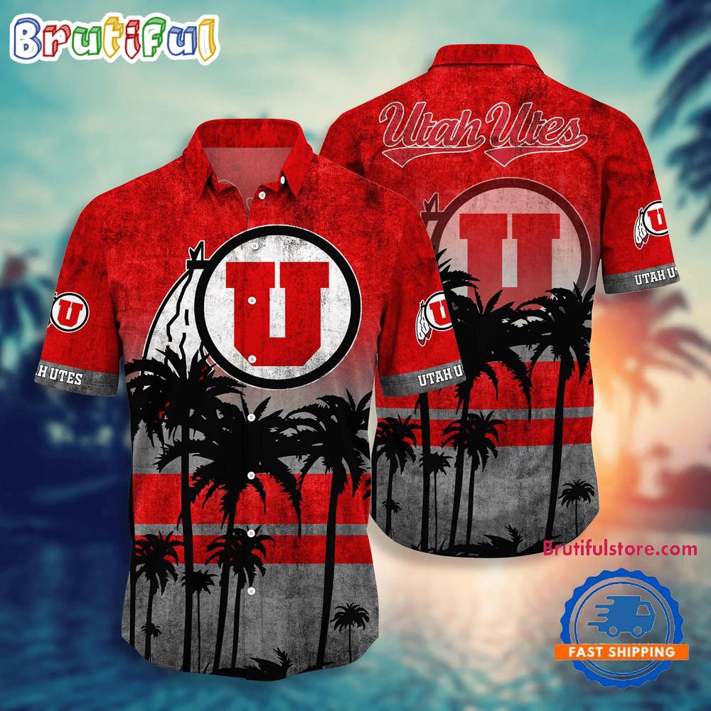 NCAA Utah Utes Palm Tree Tropical Summer Beach Hawaiian Shirt