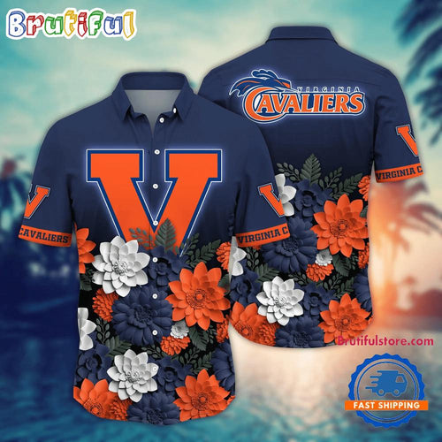NCAA Virginia Cavaliers Flower Tropical Summer Beach Hawaiian Shirt