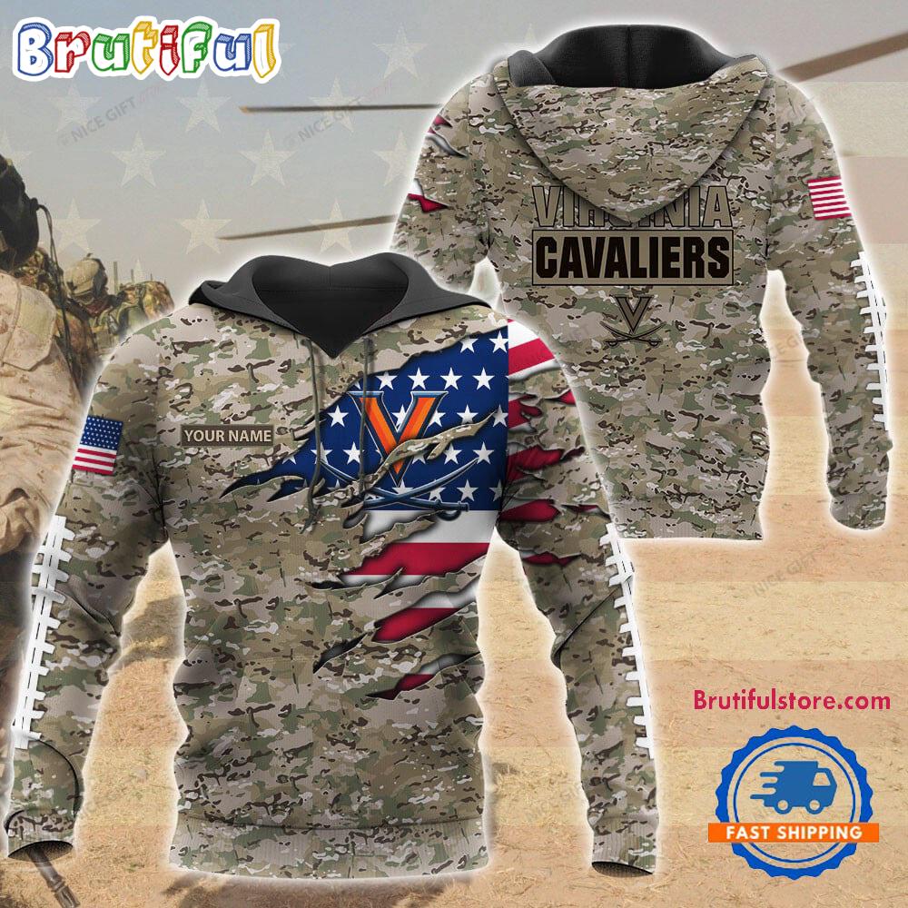 NCAA Virginia Cavaliers Military Veterans Camouflage Hoodie