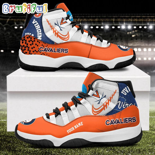 NCAA Virginia Cavaliers Sport Logo Team Personalized Air Jordan 11 Shoes