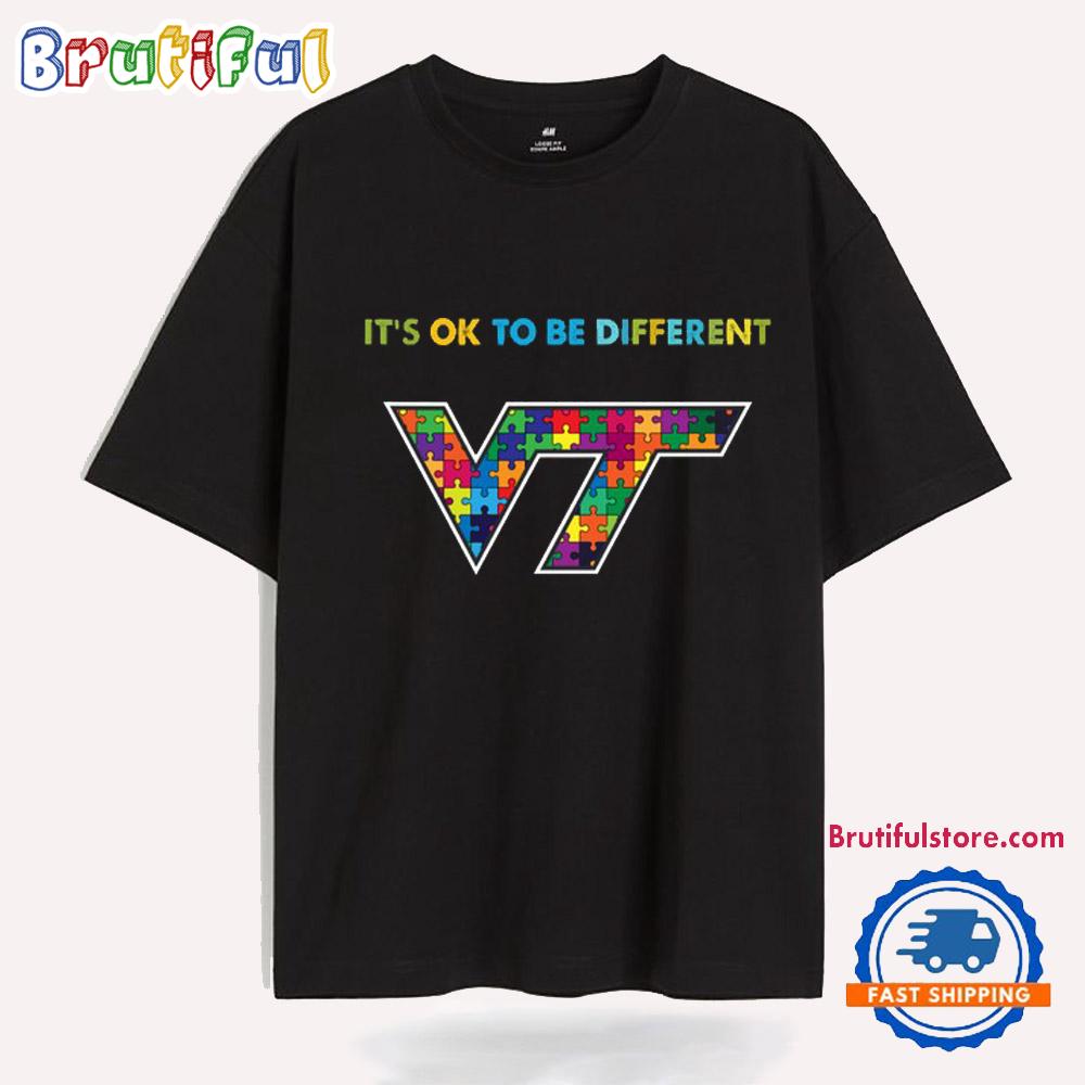 NCAA Virginia Tech Hokies Special Autism Awareness It’s Ok To Be Different T-Shirt