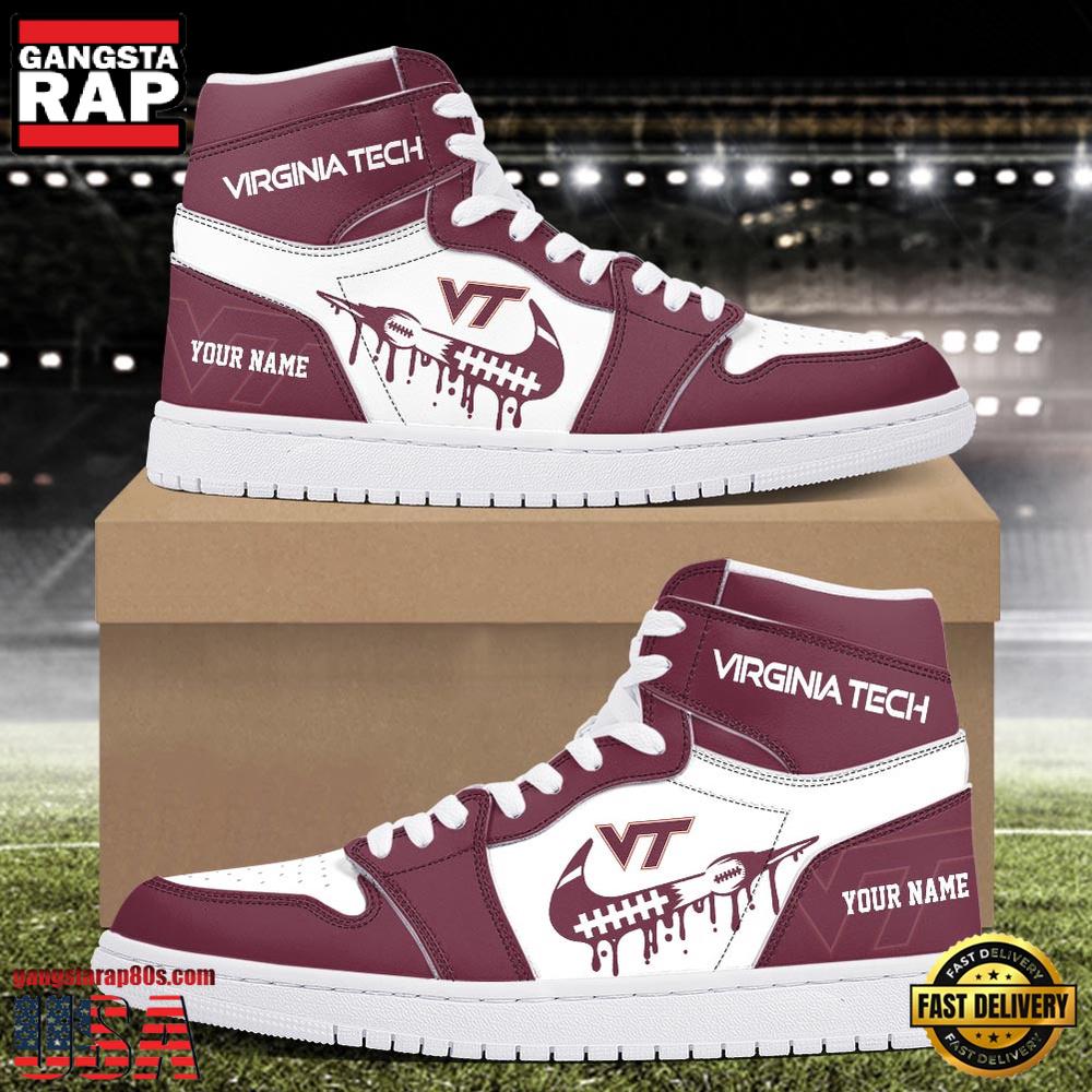 NCAA Virginia Tech Hokies Sport Team CustomAir Jordan 1 Running Sneakers Shoes