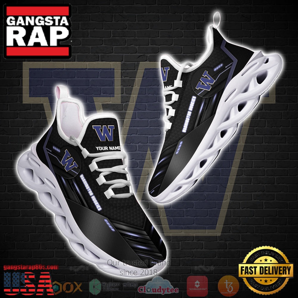 NCAA Washington Huskies Custom Name Clunky Unique Design Max Soul Shoes Running Sneakers
