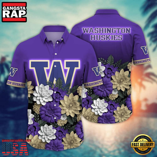 NCAA Washington Huskies Hot Summer Aloha Hawaiian Shirt Hawaiian Shirt