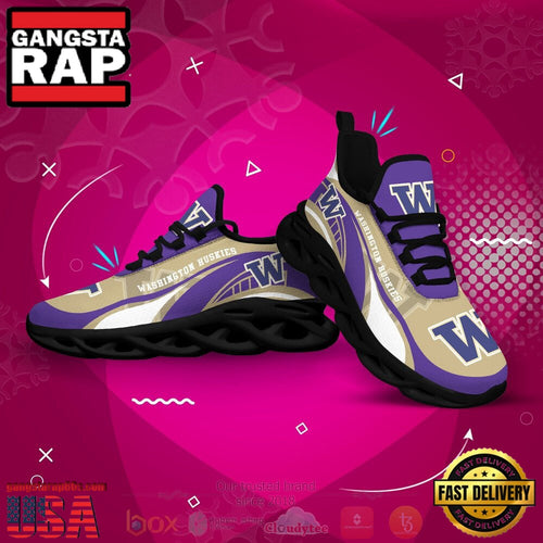 NCAA Washington Huskies Football Clunky Unique Design Max Soul Shoes Running Sneakers