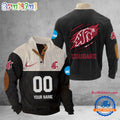 NCAA Washington State Cougars Sport Team Custom Name And Number Buttoned Collar Sweatshirt