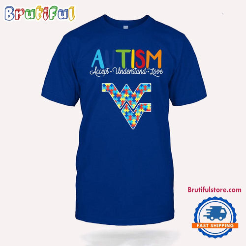 NCAA West Virginia Mountaineers Autism Accept Understand Love T-Shirt