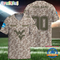 NCAA West Virginia Mountaineers Camo Veterans Personalized Football Jersey
