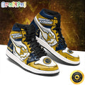 NCAA West Virginia Mountaineers Gold Blue Air Jordan 1 High Sneakers