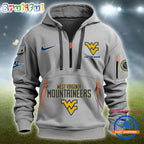NCAA West Virginia Mountaineers Heavy Hoodie, Sporty Quarter Zip Hoodie