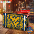NCAA West Virginia Mountaineers Leopard Women’s Zip Around Wallet, Sporty Women’s Wallet