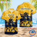 NCAA West Virginia Mountaineers Palm Tree Hawaiian Shirt