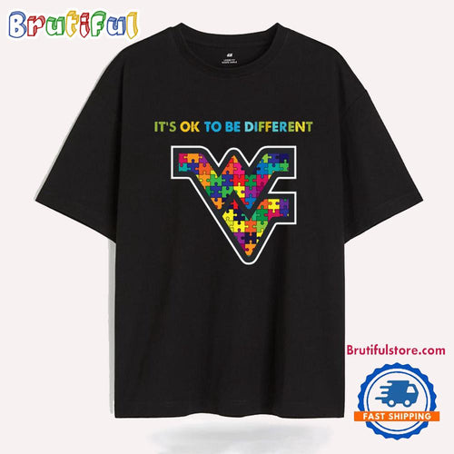 NCAA West Virginia Mountaineers Special Autism Awareness It’s Ok To Be Different T-Shirt