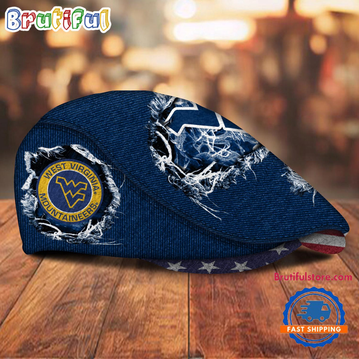 NCAA West Virginia Mountaineers Sport Team Design Jeff Cap