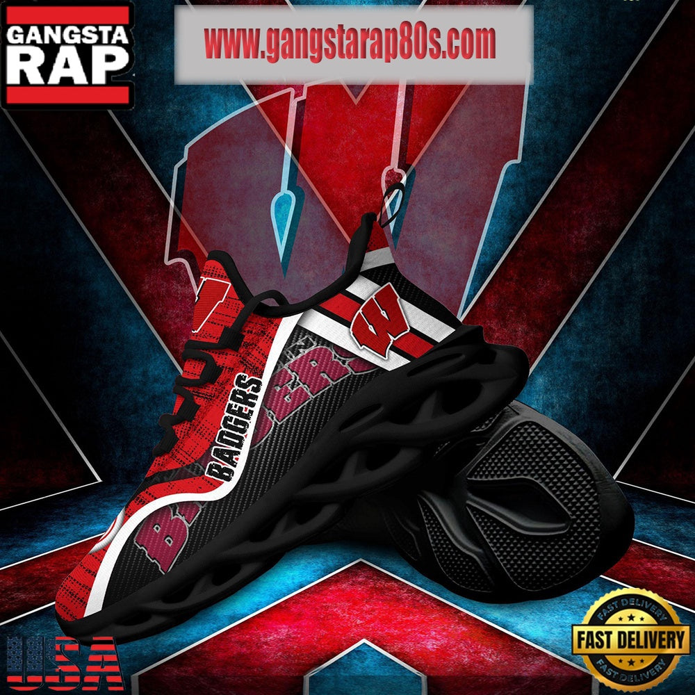 NCAA Wisconsin Badgers New Design Max Soul Shoes Running Sneakers