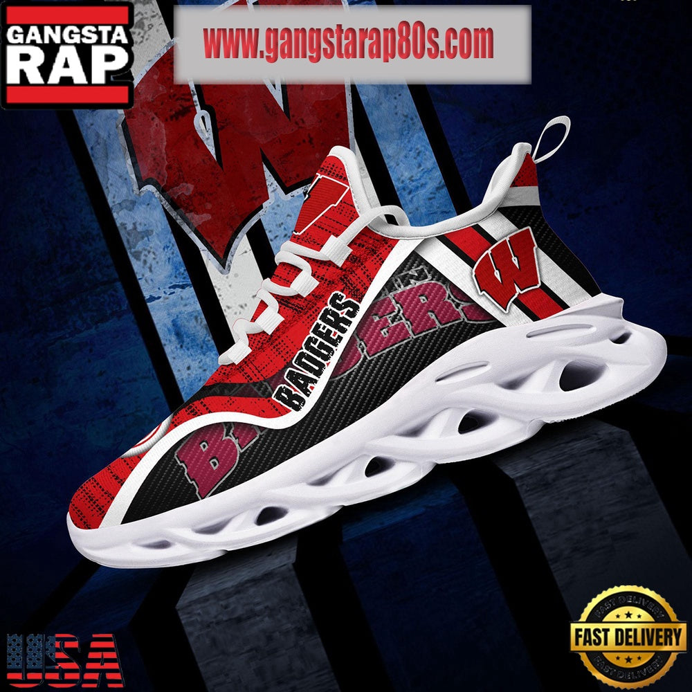 NCAA Wisconsin Badgers New Design Max Soul Shoes Running Sneakers