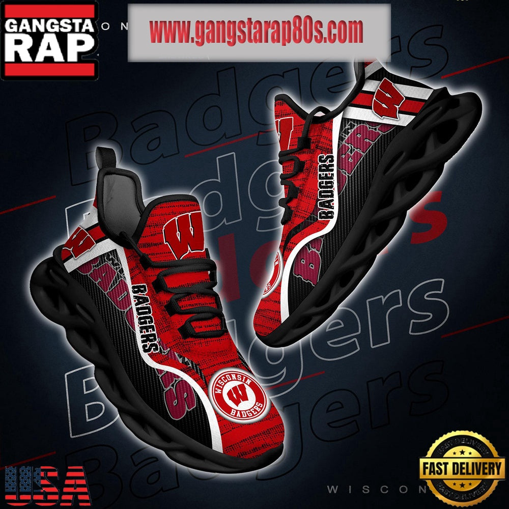 NCAA Wisconsin Badgers New Design Max Soul Shoes Running Sneakers