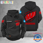 NCAA Wisconsin Badgers Sport Team Design Logo Name Cargo Hoodie