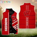 NCAA Wisconsin Badgers Sport Team Personalized Sleeveless Down Puffer Jacket