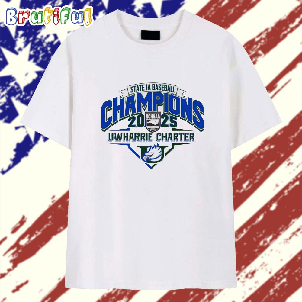 NCHSAA 1A Baseball 2025 Champions Uwharrie Charter Logo T Shirt