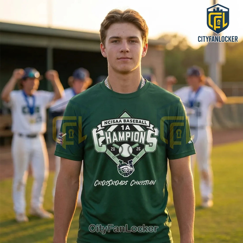 NCISAA 1A Baseball Champions 2026 Crossroads Christian T-Shirt