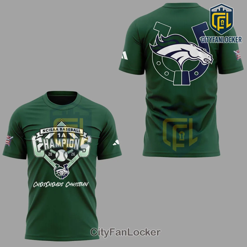 NCISAA 1A Baseball Champions 2026 Crossroads Christian T-Shirt
