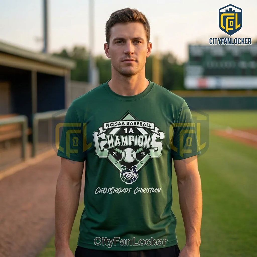NCISAA 1A Baseball Champions 2026 Crossroads Christian T-Shirt