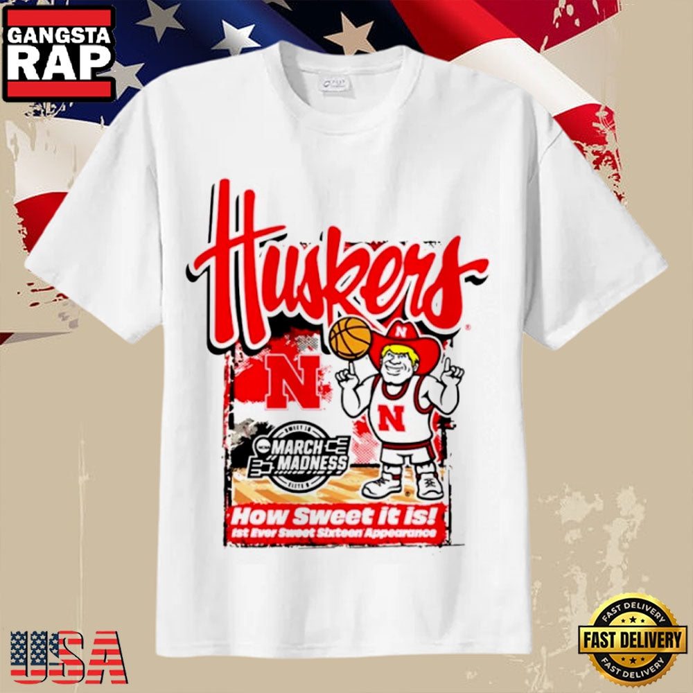 Nebraska Cornhuskers 2026 March Madness Sweet Sixteen First Ever NCAA Basketball T-Shirt