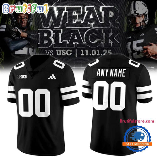 Nebraska Cornhuskers Football 2025 Blackout Football Jersey